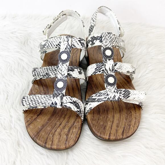 Orthaheel Vionic 9 Womens Ivory Snake Print Leather Yasmin II Gladiator Sandals - Picture 5 of 10